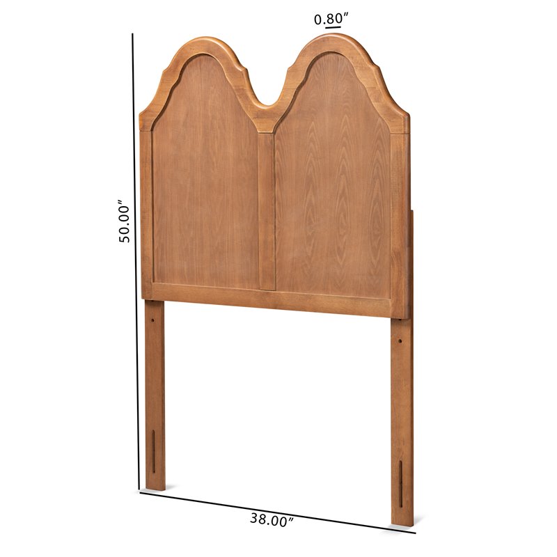 Baxton Studio Tobin Ash Walnut Finished Wood Twin Size Arched Headboard