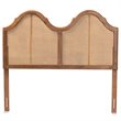 Baxton Studio Hazel Walnut Finished Wood and Rattan Full Size Arched Headboard