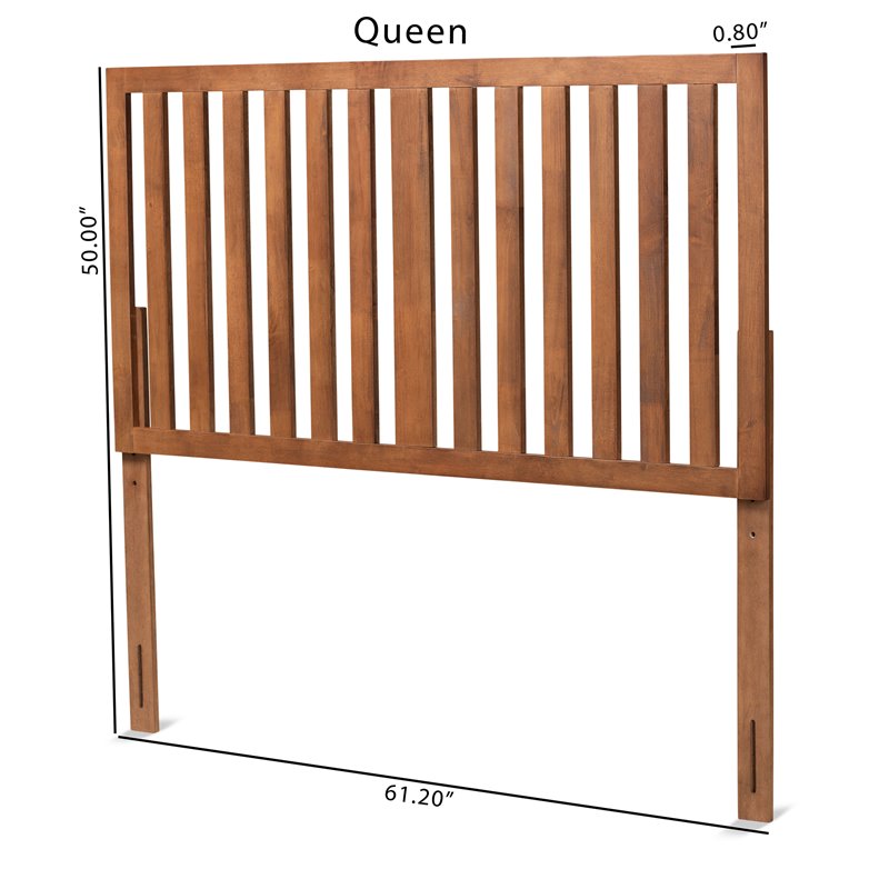 Baxton Studio Oren Modern and Ash Walnut Finished Wood Queen Size Headboard