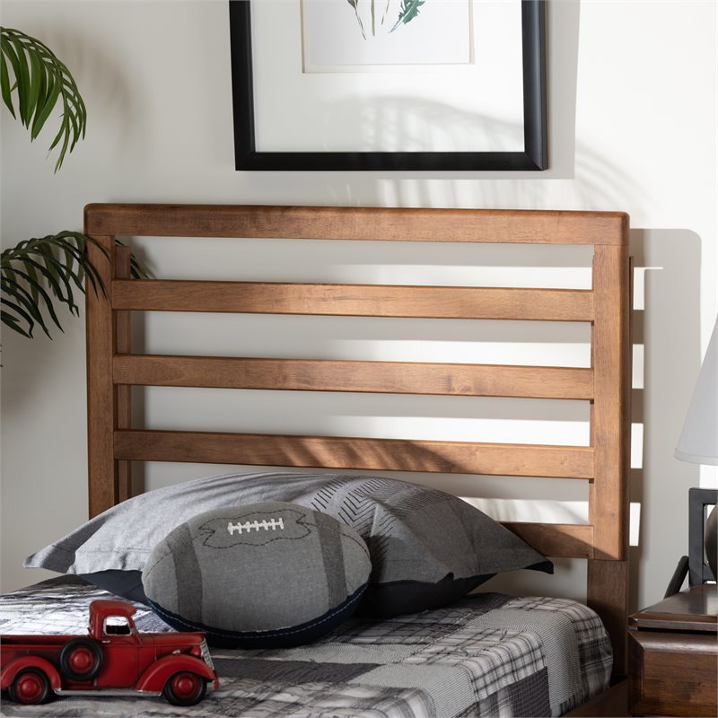 Baxton Studio Akemi Walnut Finished Wood Twin Size Headboard
