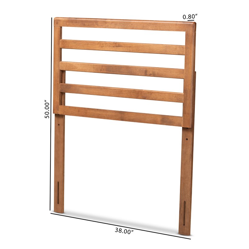 Baxton Studio Akemi Walnut Finished Wood Twin Size Headboard