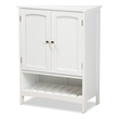 Baxton Studio Jaela Engineered Wood 2-Door Bathroom Storage Cabinet in White