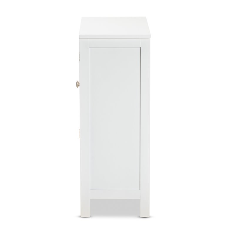 Baxton Studio Jaela Engineered Wood 2-Door Bathroom Storage Cabinet in White