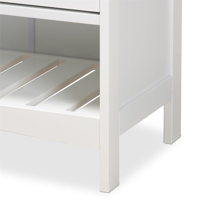 Baxton Studio Jaela Engineered Wood 2-Door Bathroom Storage Cabinet in White