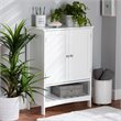 Baxton Studio Jaela Engineered Wood 2-Door Bathroom Storage Cabinet in White