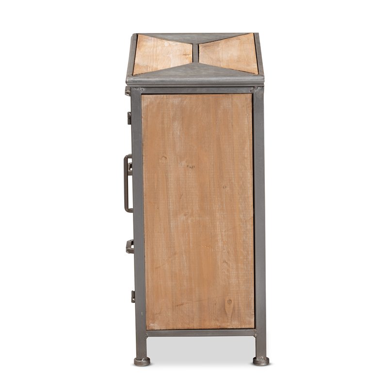 Baxton Studio Laurel 3-Drawers Wood Accent Chest in Whitewashed Oak/Antique Gray