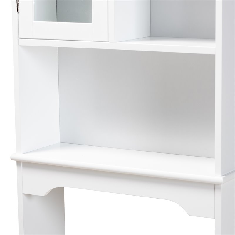 Baxton Studio Campbell White Finished Wood Over the Toilet Bathroom Cabinet