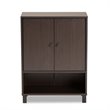 Baxton Studio Rossin Dark Brown Finished Wood 2-Door Entryway Shoe Cabinet