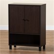 Baxton Studio Rossin Dark Brown Finished Wood 2-Door Entryway Shoe Cabinet