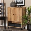 Baxton Studio Rossin Oak Brown Finished Wood 2-Door Entryway Shoe Cabinet