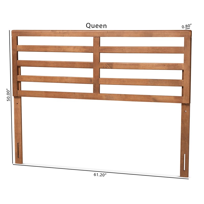 Baxton Studio Akemi Walnut Finished Wood Full Size Headboard