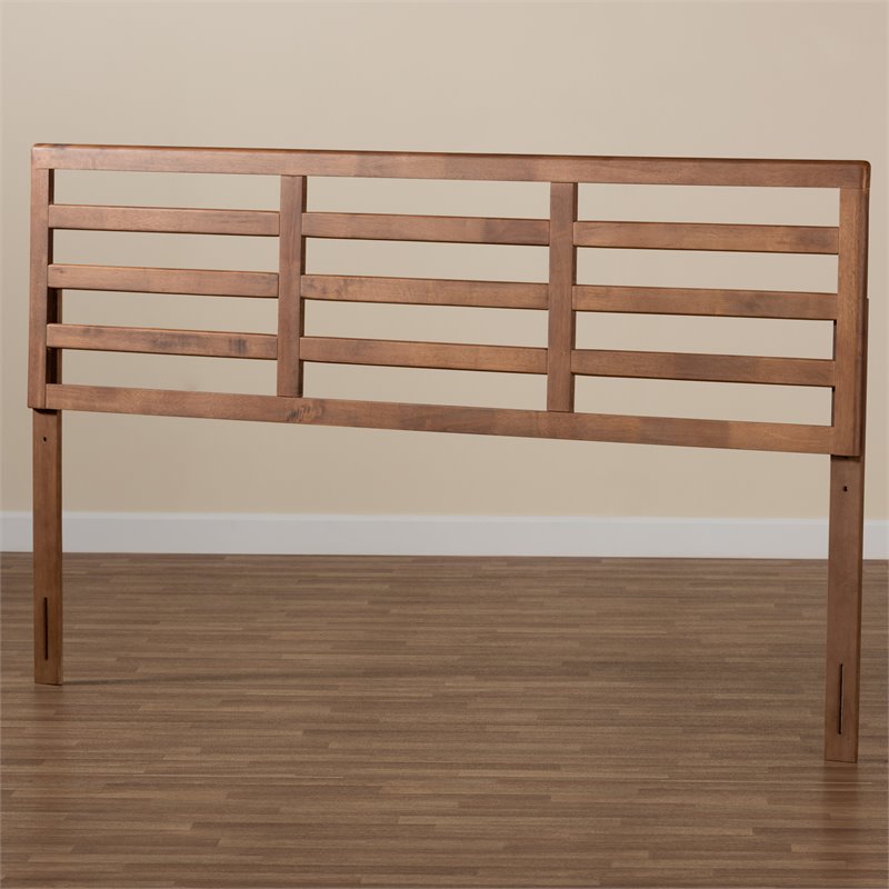 Baxton Studio Akemi Walnut Finished Wood King Size Headboard