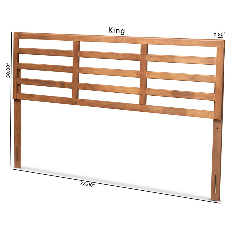 Baxton Studio Akemi Walnut Finished Wood King Size Headboard