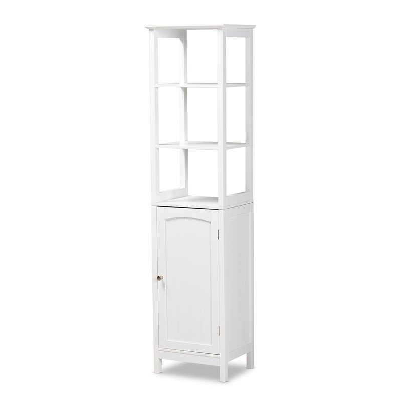 Baxton Studio Beltran White Finished Wood Bathroom Storage Cabinet