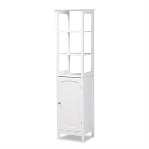 Baxton Studio Beltran White Finished Wood Bathroom Storage Cabinet