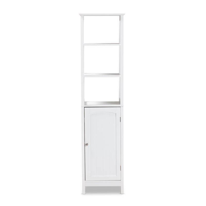 Baxton Studio Beltran White Finished Wood Bathroom Storage Cabinet