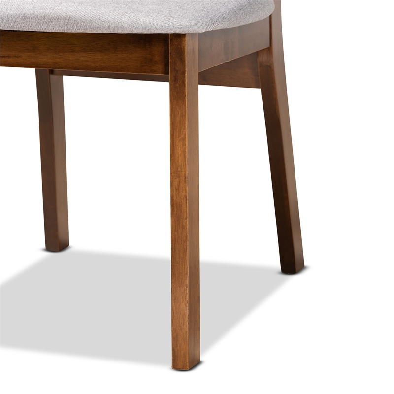 Baxton Studio Damara Grey Walnut Brown Finished Wood 2-Piece Dining Chair Set