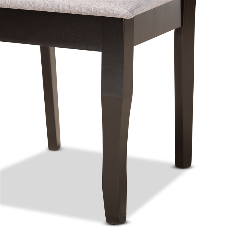 Baxton Studio Verner Grey Dark Brown Finished Wood 2-Piece Dining Chair Set