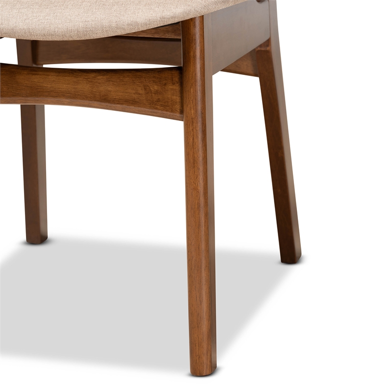 Baxton Studio Katya Sand Walnut Brown Finished Wood 2-Piece Dining Chair Set