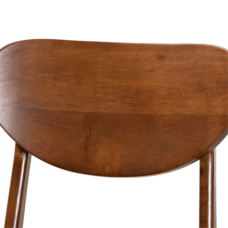 Baxton Studio Katya Walnut Brown Finished Wood 2-Piece Dining Chair Set