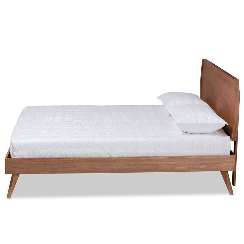 Baxton Studio Aimi Walnut Brown Finished Wood King Size Platform Bed