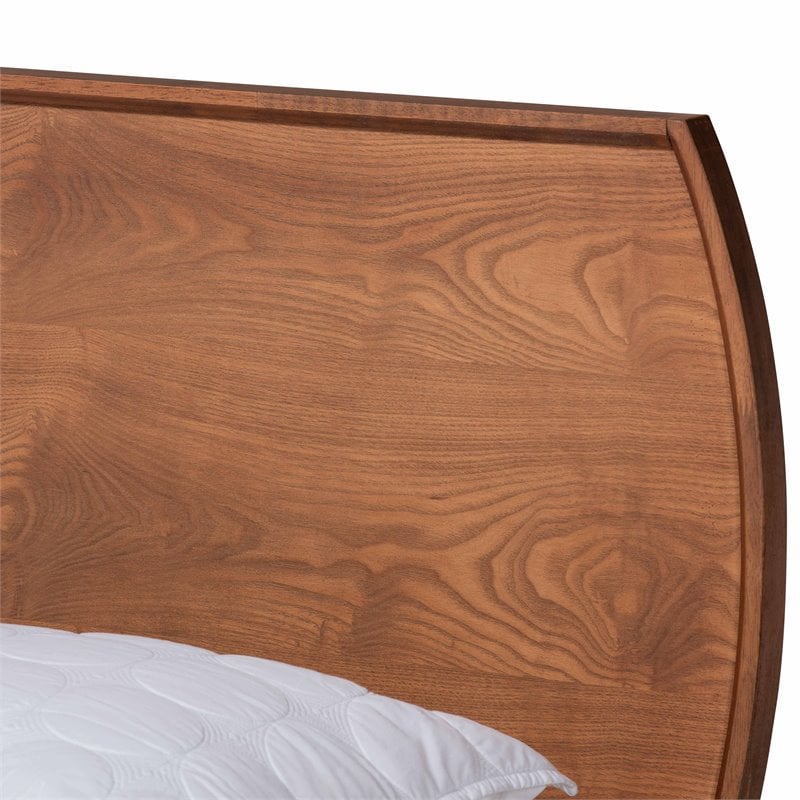 Baxton Studio Aimi Walnut Brown Finished Wood King Size Platform Bed