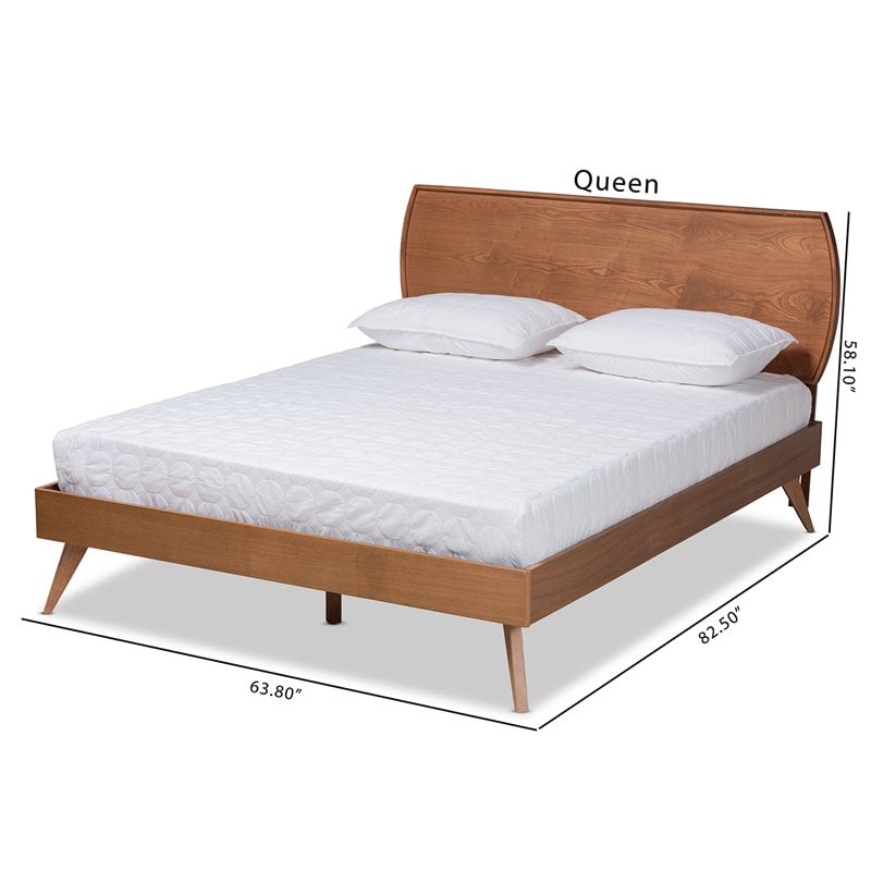 Baxton Studio Aimi Walnut Brown Finished Wood King Size Platform Bed