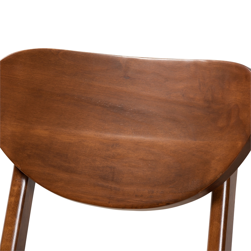 Baxton Studio Katya Sand and Walnut Brown Finished Wood 2-Piece Bar Stool Set
