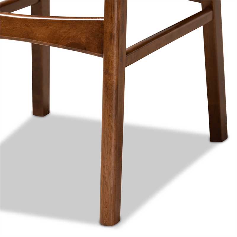 Baxton Studio Katya Sand and Walnut Brown Finished Wood 2-Piece Bar Stool Set