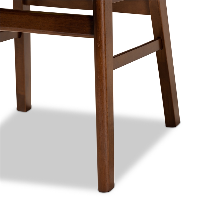 Baxton Studio Euclid Grey and Brown Finished Wood 2-Piece Dining Chair Set