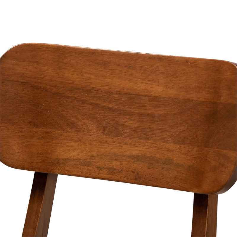 Baxton Studio Euclid Sand and Brown Finished Wood 2-Piece Dining Chair Set