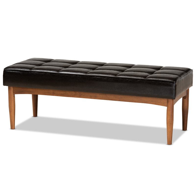 Baxton Studio Sanford Brown Finished Wood 5-Piece Dining Nook Set