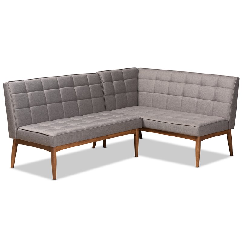 Baxton Studio Sanford Grey and Brown Finished Wood 2-Piece Dining Set