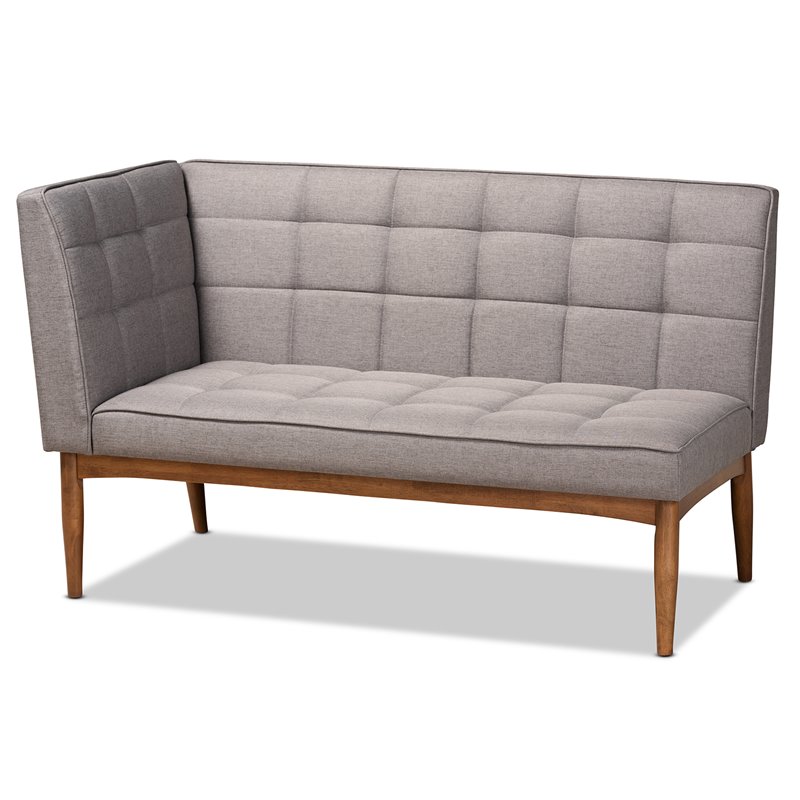Baxton Studio Sanford Grey and Brown Finished Wood 3-Piece Dining Nook Set