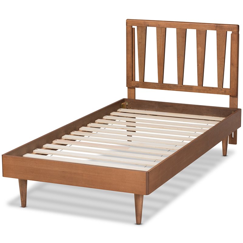 Baxton Studio Kuro Walnut Brown Finished Wood Twin Size Platform Bed