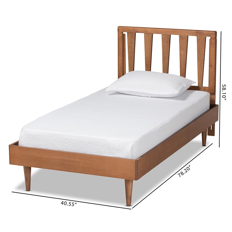 Baxton Studio Kuro Walnut Brown Finished Wood Twin Size Platform Bed