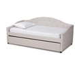 Baxton Studio Becker Transitional Brown Beige Twin Size Daybed with Trundle