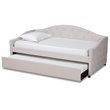 Baxton Studio Becker Transitional Brown Beige Twin Size Daybed with Trundle