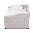 Baxton Studio Becker Transitional Brown Beige Twin Size Daybed with Trundle