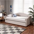 Baxton Studio Becker Transitional Brown Beige Twin Size Daybed with Trundle