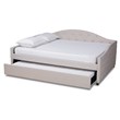 Baxton Studio Becker Transitional Beige Queen Size Daybed with Trundle