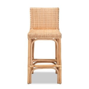 Baxton Studio Athena Natural Finished Rattan Counter Stool