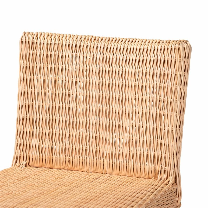Baxton Studio Athena Natural Finished Rattan Counter Stool