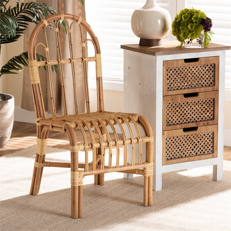 Baxton Studio Athena Natural Finished Rattan Chair