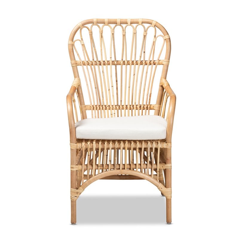 Baxton Studio Aya Natural Finished Rattan Armchair