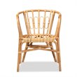 Baxton Studio Luxio Rattan Accent Chair with Curved Arms/Angled Legs in Natural