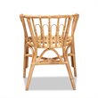 Baxton Studio Luxio Rattan Accent Chair with Curved Arms/Angled Legs in Natural