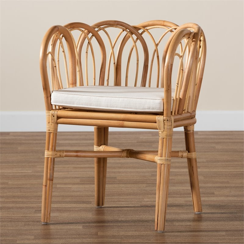 Baxton Studio Melody Natural Finished Rattan Chair