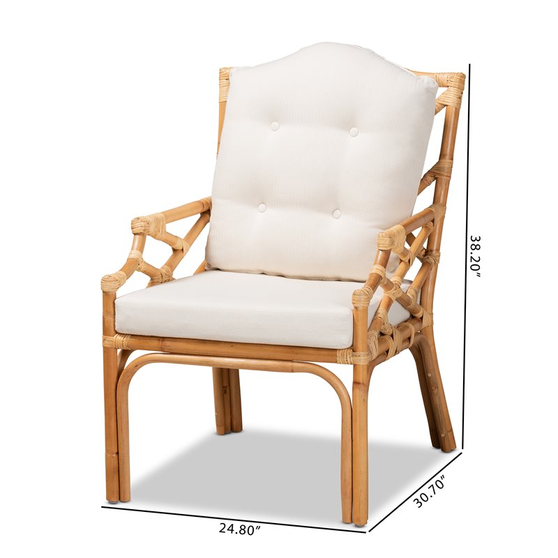 Baxton Studio Sonia Natural Finished Rattan Armchair