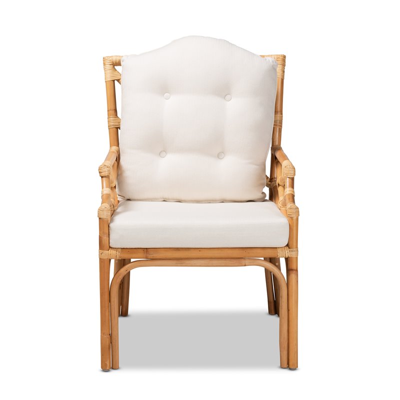 Baxton Studio Sonia Natural Finished Rattan Armchair